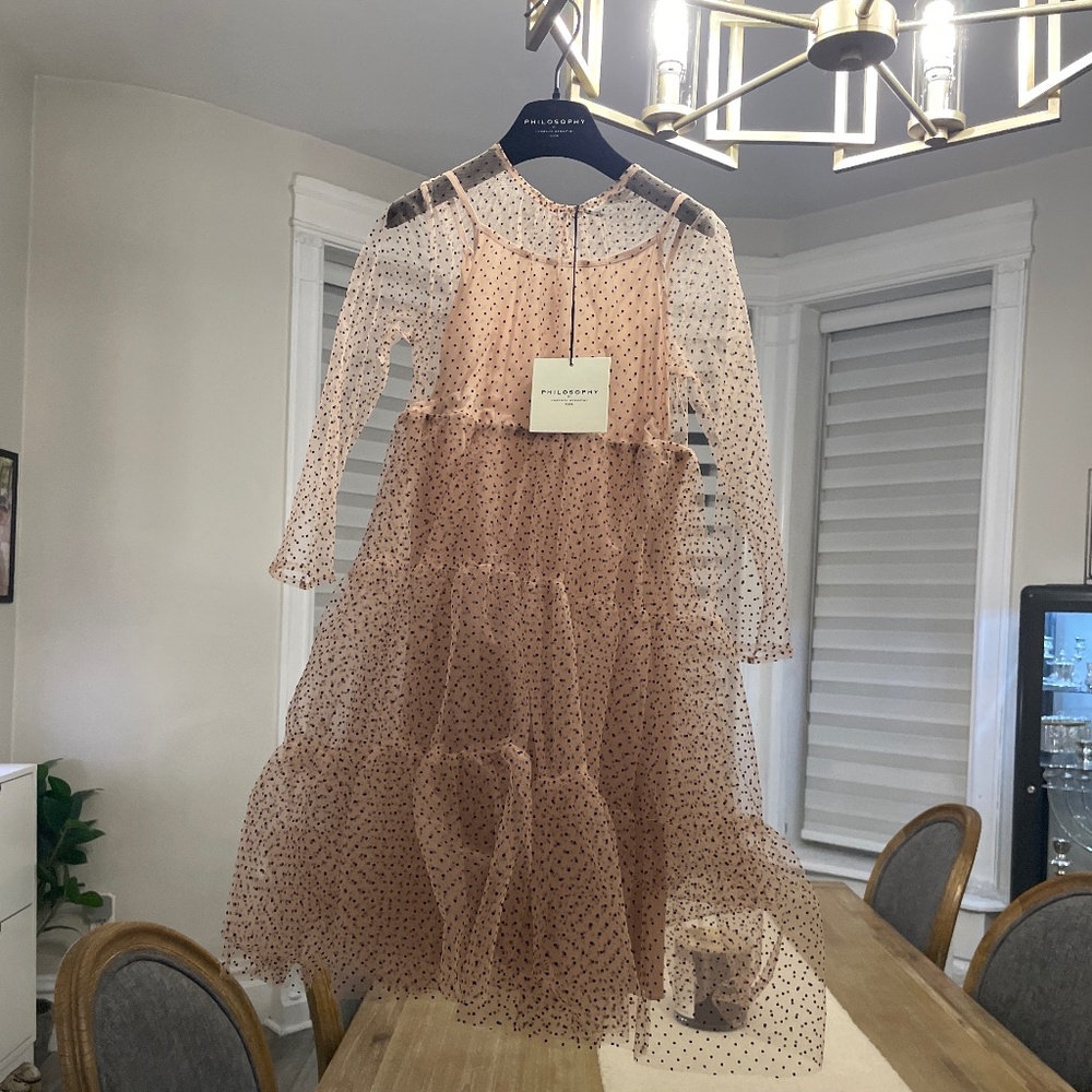 Designer girls long party dress philosophy di lorenzo